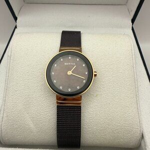 Bering Women's Classic Rose Gold & Brown Quartz Watch